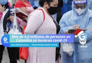 Más de 4,6 millones de personas en Colombia ya tuvieron covid-19
