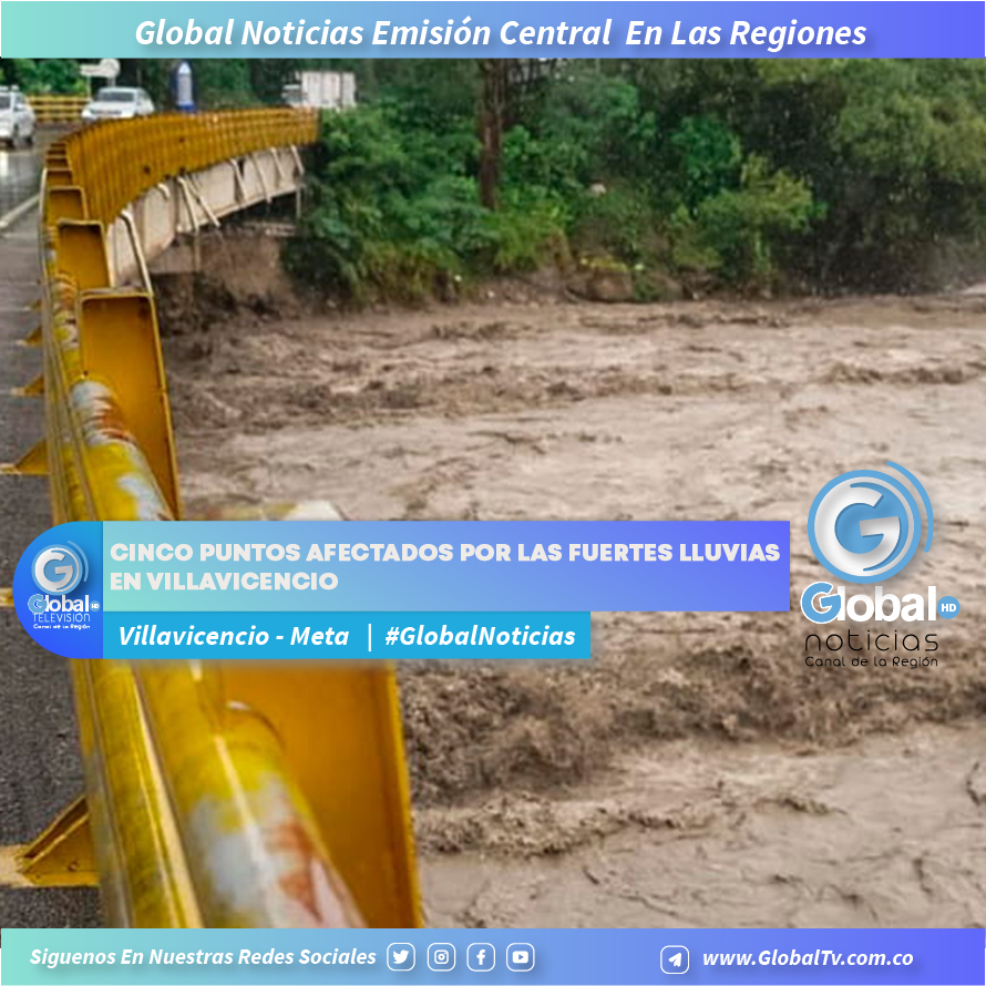 Cinco puntos afectados por las fuertes lluvias en Villavicencio