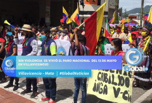 Sin violencia  se vivió el Paro Nacional  del 12 de mayo en Villavicencio